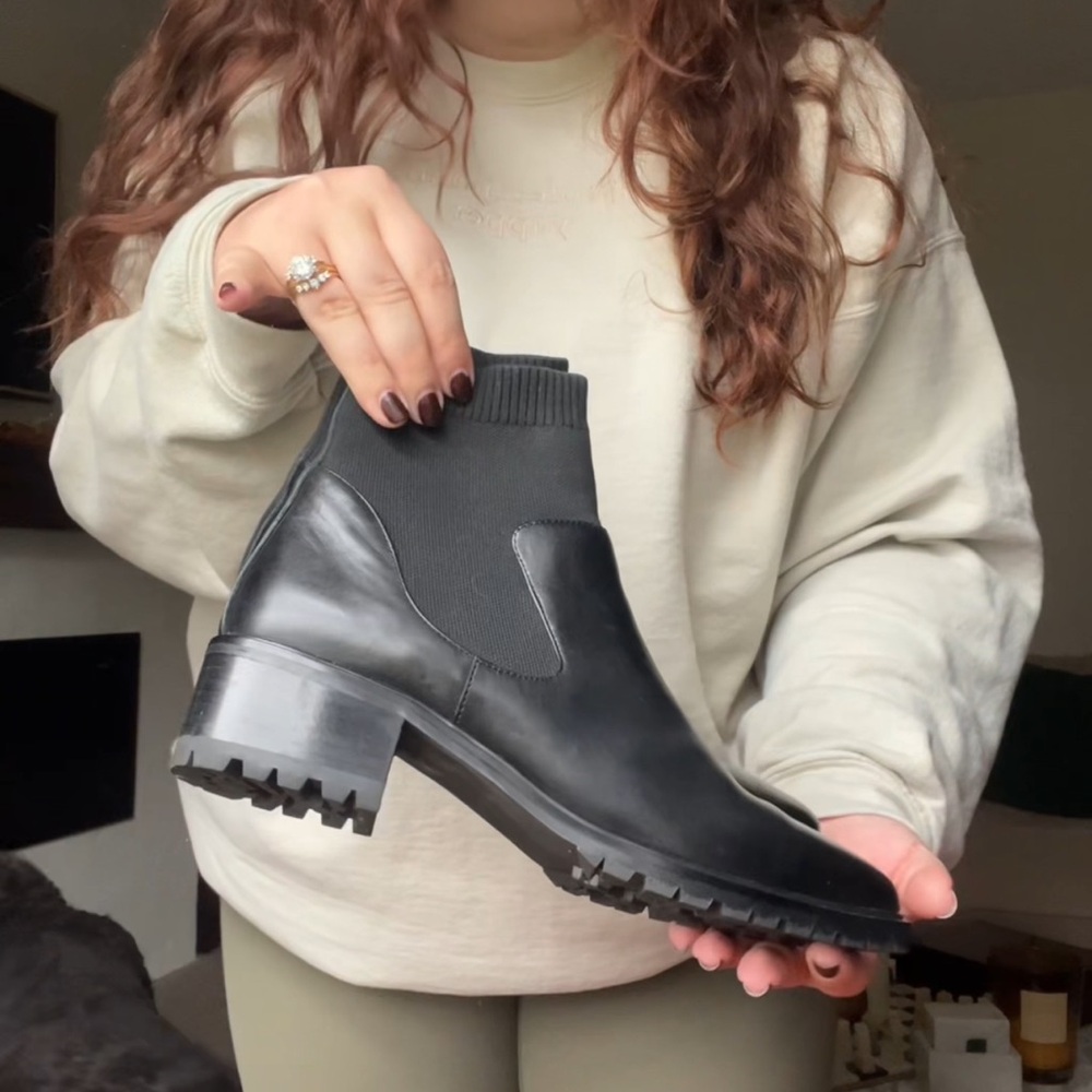 Black Leather Booties
